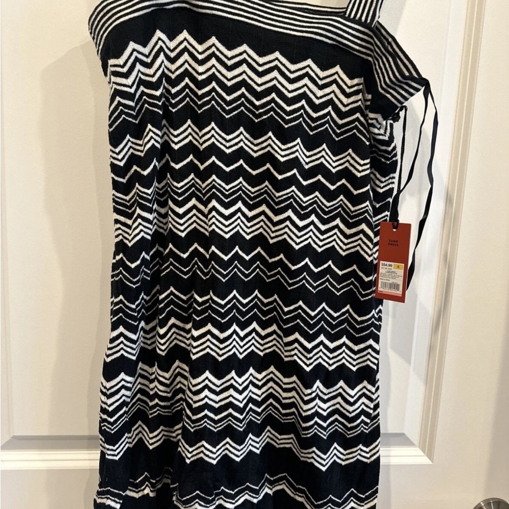 Black and White Zigzag Tank Dress